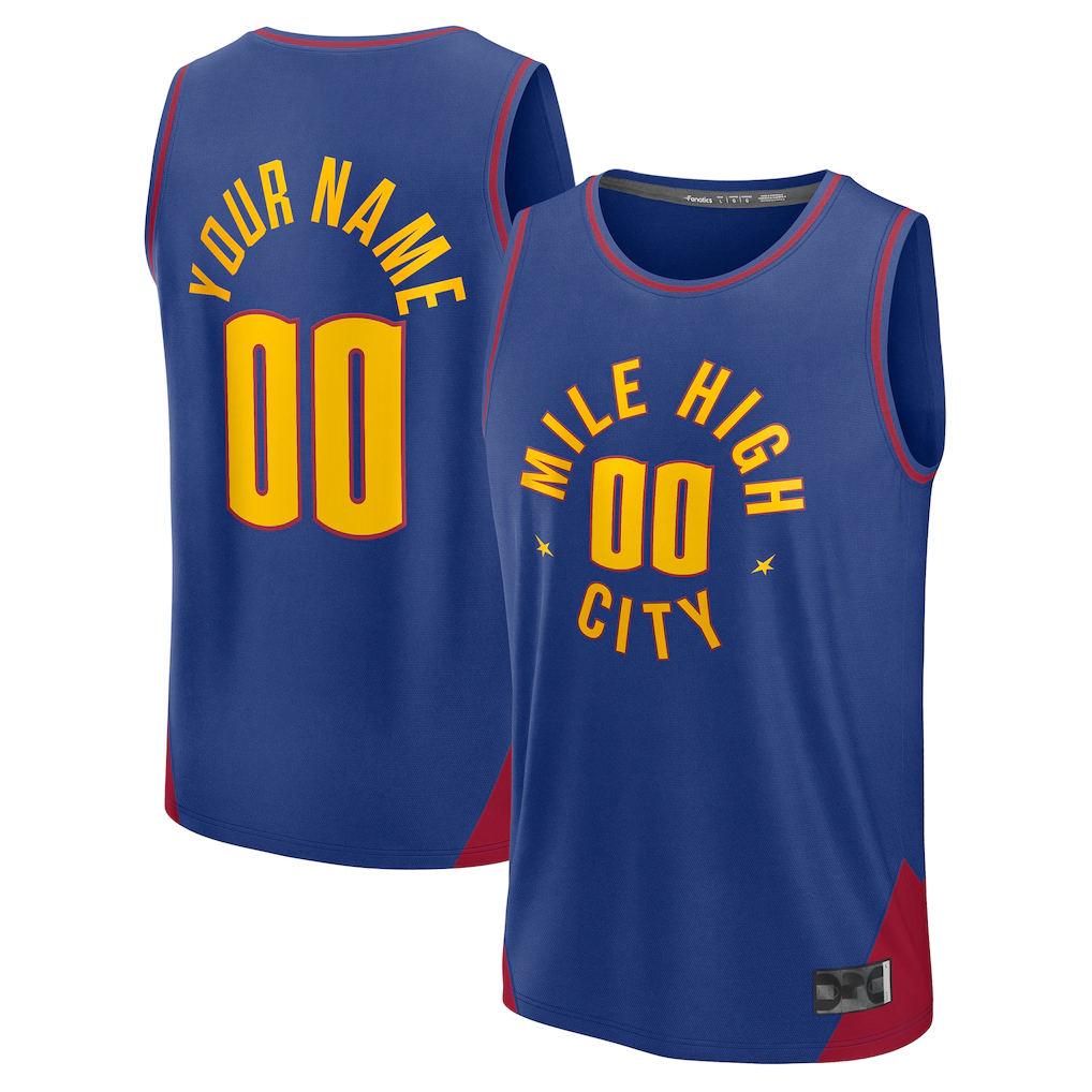 Tlead Custom D.Nuggets  Blue Fast Break Jerseys - Statement Edition