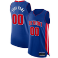 Tlead Custom D.Pistons Blue Authentic Jerseys - Icon Edition