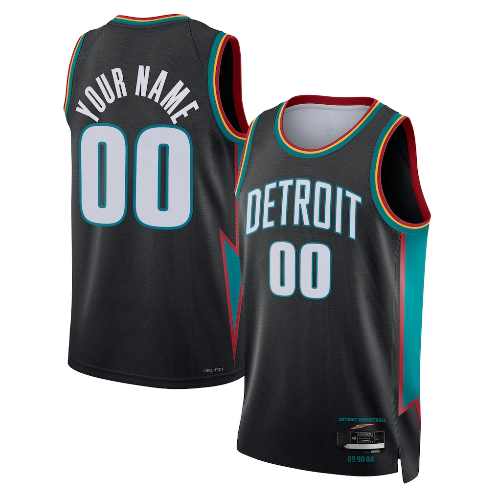 Tlead Custom D.Pistons Charcoal 202526 City Edition Swingman Jerseys