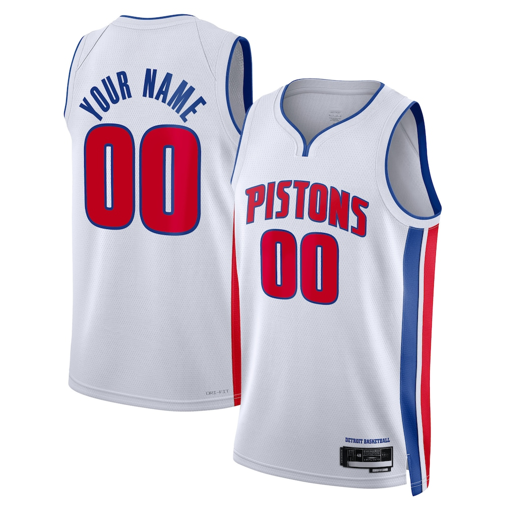 Tlead Custom D.Pistons White Swingman Jerseys - Association Edition