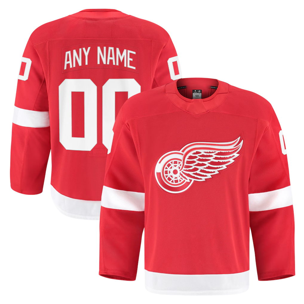 Tlead Custom D.Red wings Red Home Authentic Pro Jerseys