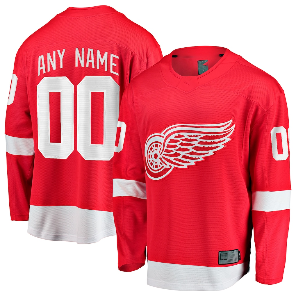 Tlead Custom D.Red wings Red Home Breakaway Jerseys