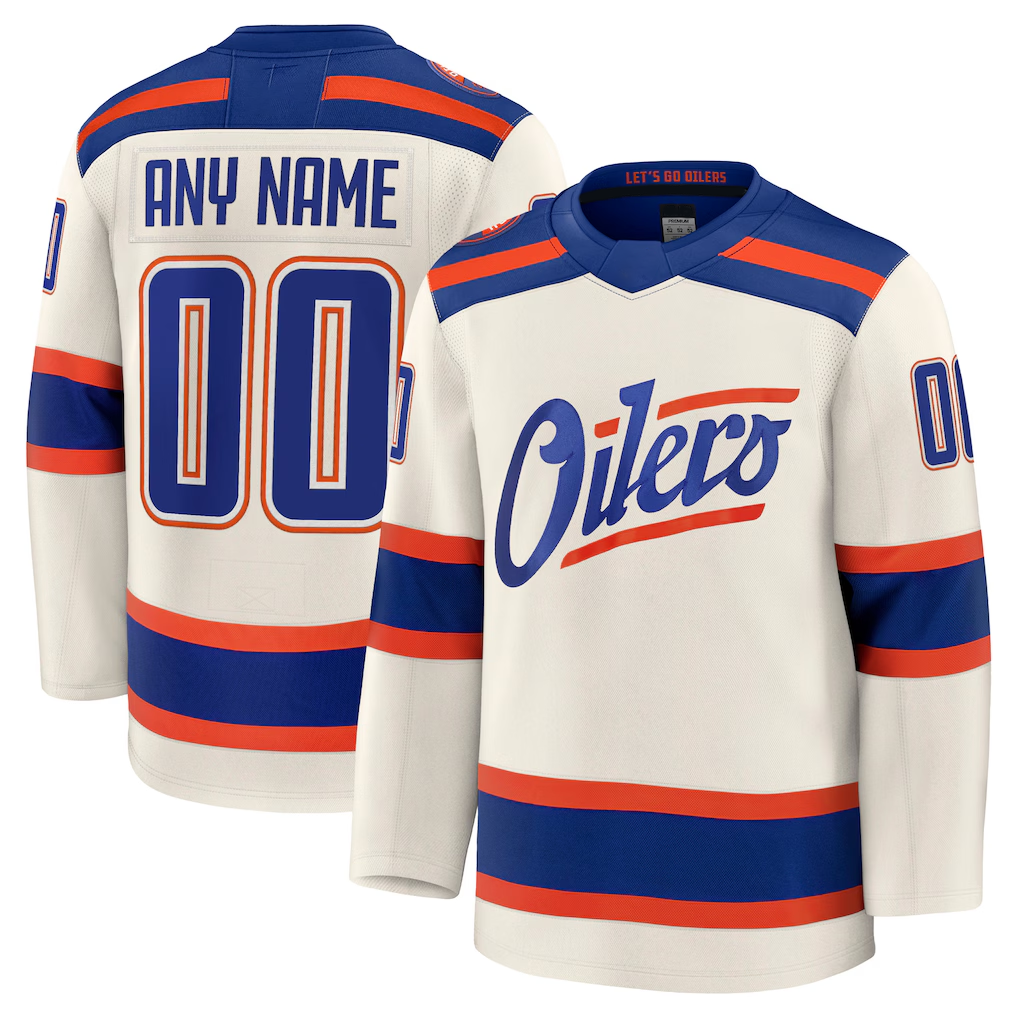 Tlead Custom E.Oilers Light Beige Alternate Premium Jerseys