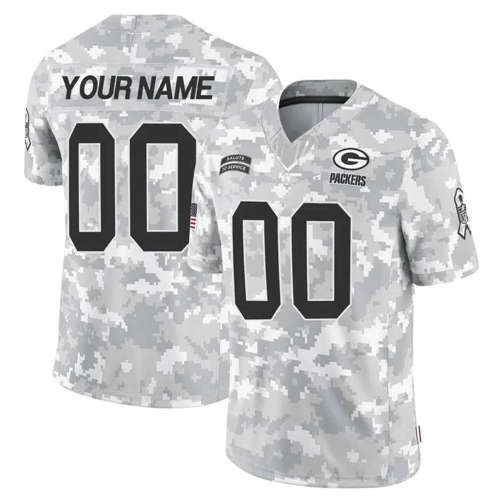Tlead Custom GB.Packers Arctic Camo Salute To Service Limited Any Name & Numbers Stitched Jerseys