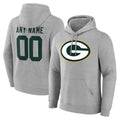 Tlead Custom GB.Packers Gray Circuit Logo Pullover Hoodies Limited Game Any Name & Numbers Stitched Jerseys