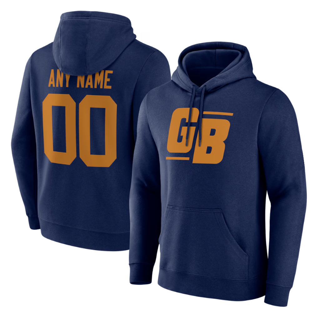 Tlead Custom GB.Packers Navy The 1923 Classic Pullover Hoodies Limited Game Any Name & Numbers Stitched Jerseys