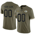 Tlead Custom GB.Packers Salute To Service Olive Stitched Jerseys
