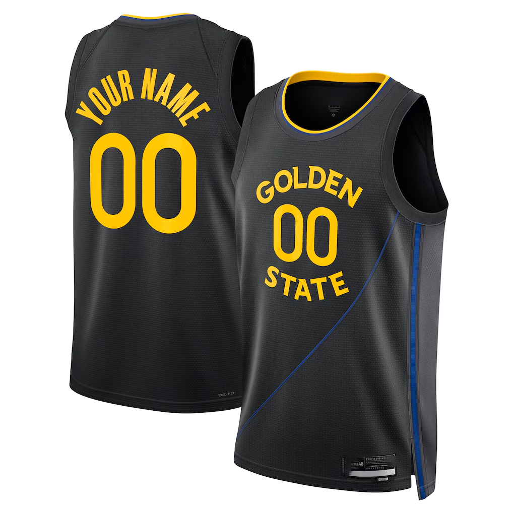 Tlead Custom G.State Warriors Black 2024-25 Swingman Jerseys - Statement Edition