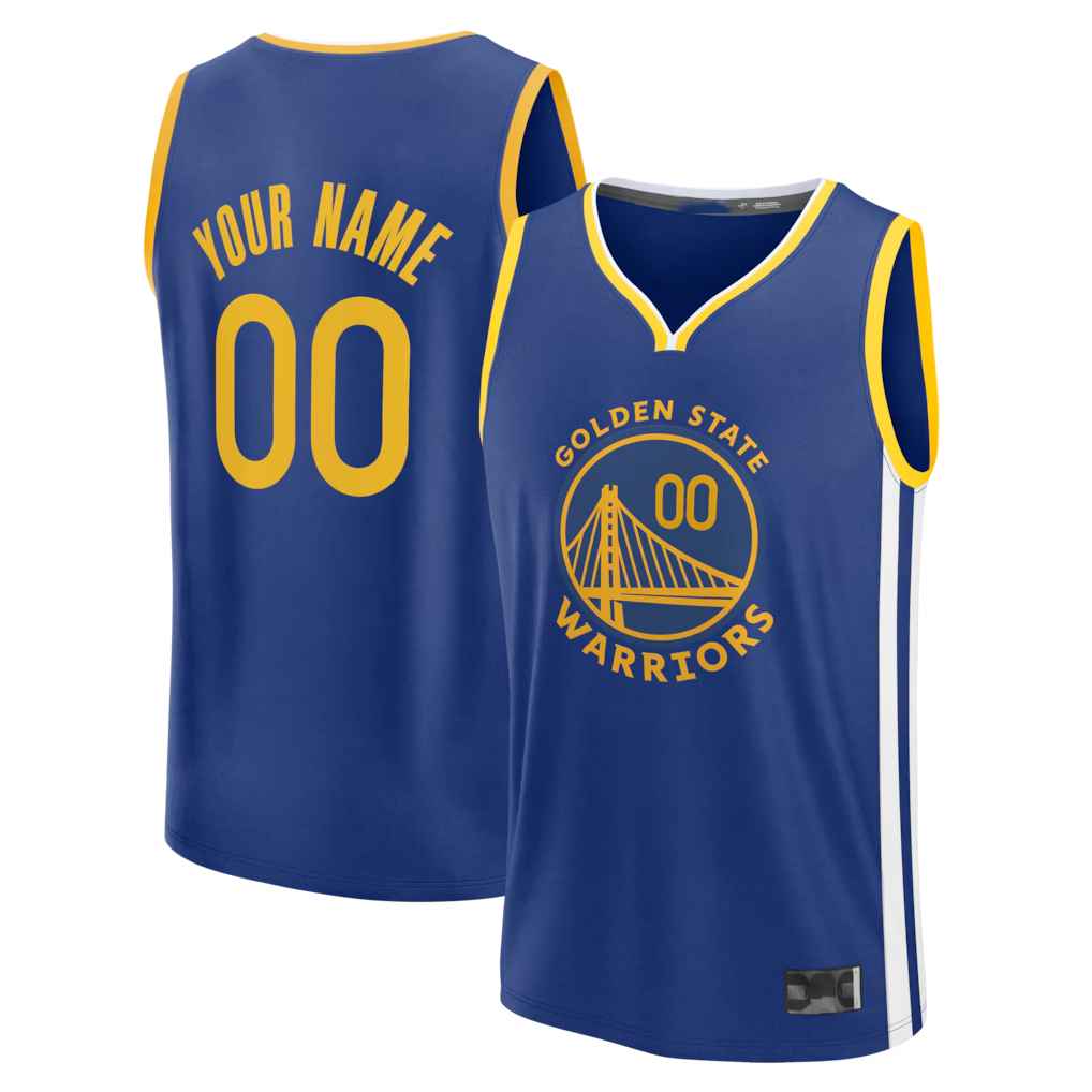 Tlead Custom G.State Warriors Royal Fast Break Jerseys - Icon Edition