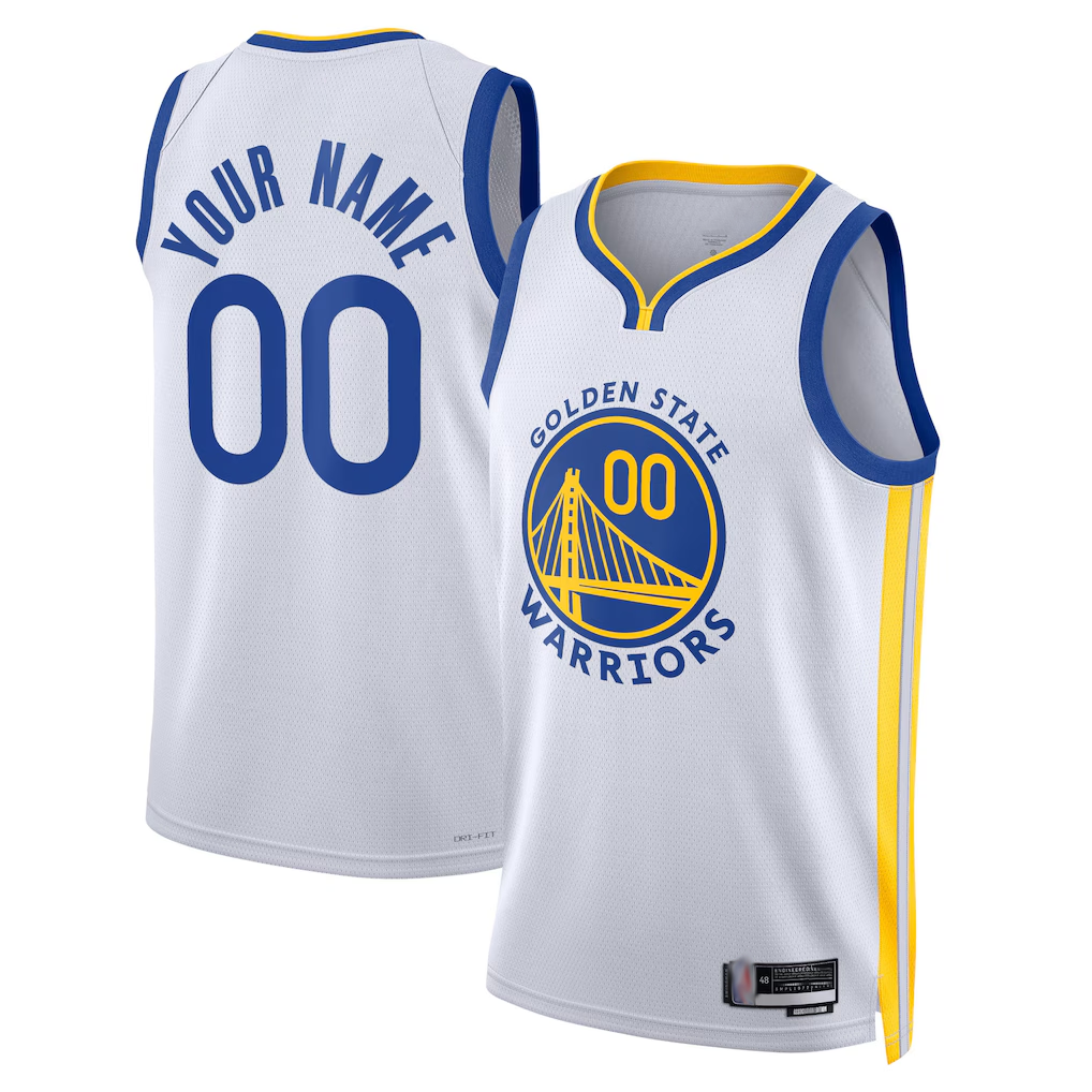 Tlead Custom G.State Warriors White Swingman Jerseys - Association Edition