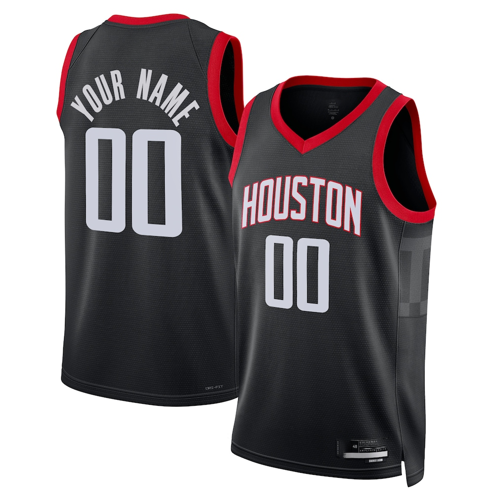 Tlead Custom H.Rockets Black Swingman Stitched Jerseys-Association Edition