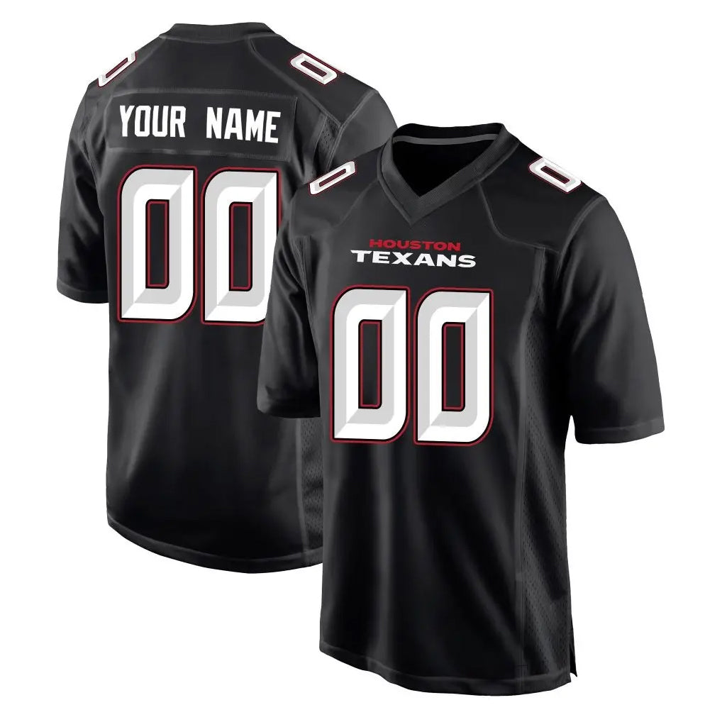 Tlead Custom H.Texans Carbon Black Fashion Home Game Any Name & Numbers Stitched Jerseys