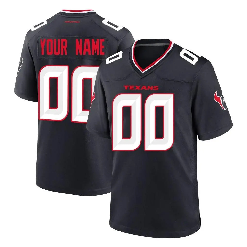 Tlead Custom H.Texans Navy Team Home Game Any Name & Numbers Stitched Jerseys