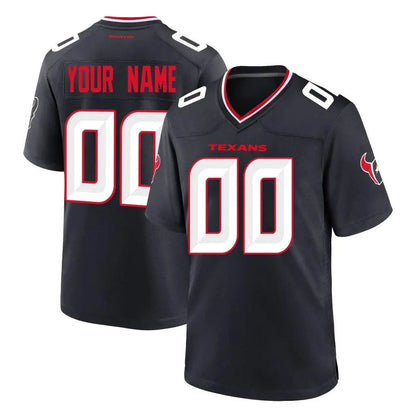 Tlead Custom H.Texans Navy Team Home Game Any Name & Numbers Stitched Jerseys