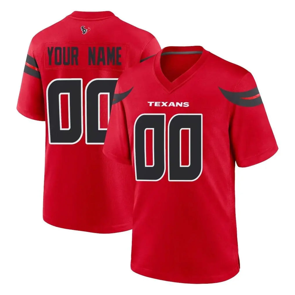 Tlead Custom H.Texans Red Alternate Home Game Any Name & Numbers Stitched Jerseys