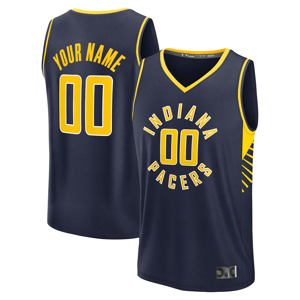 Tlead Custom I.Pacers  Navy Fast Break Jerseys - Icon Edition