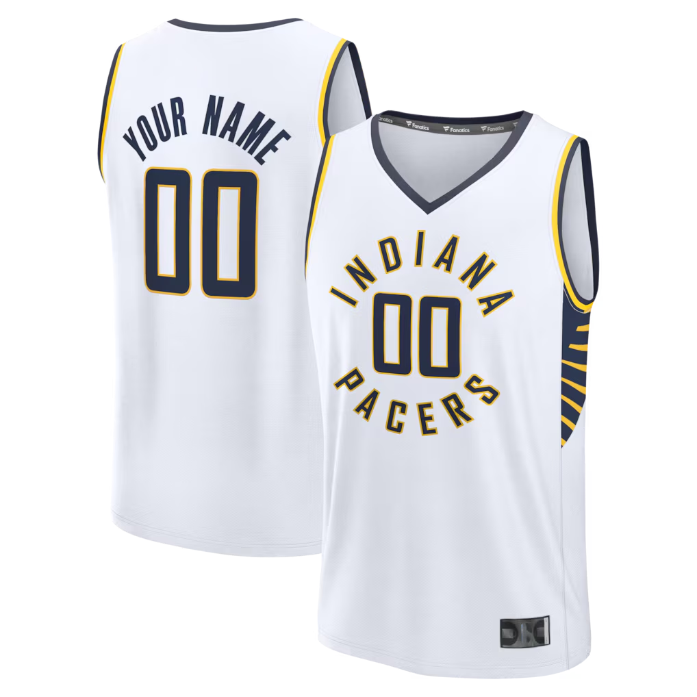 Tlead Custom I.Pacers  White Fast Break Jerseys - Icon Edition