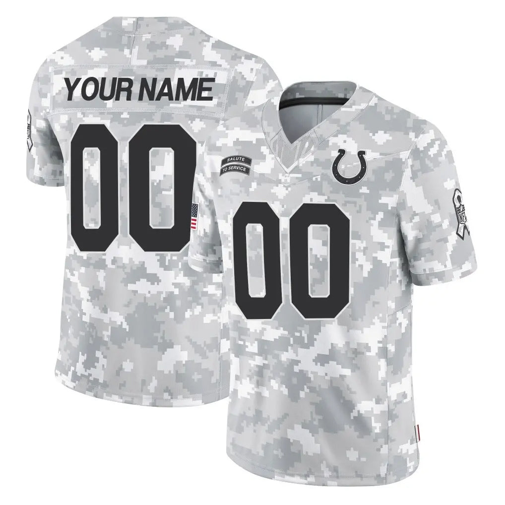 Tlead Custom IN.Colts Arctic Camo Salute To Service Limited Game Any Name & Numbers Stitched Jerseys