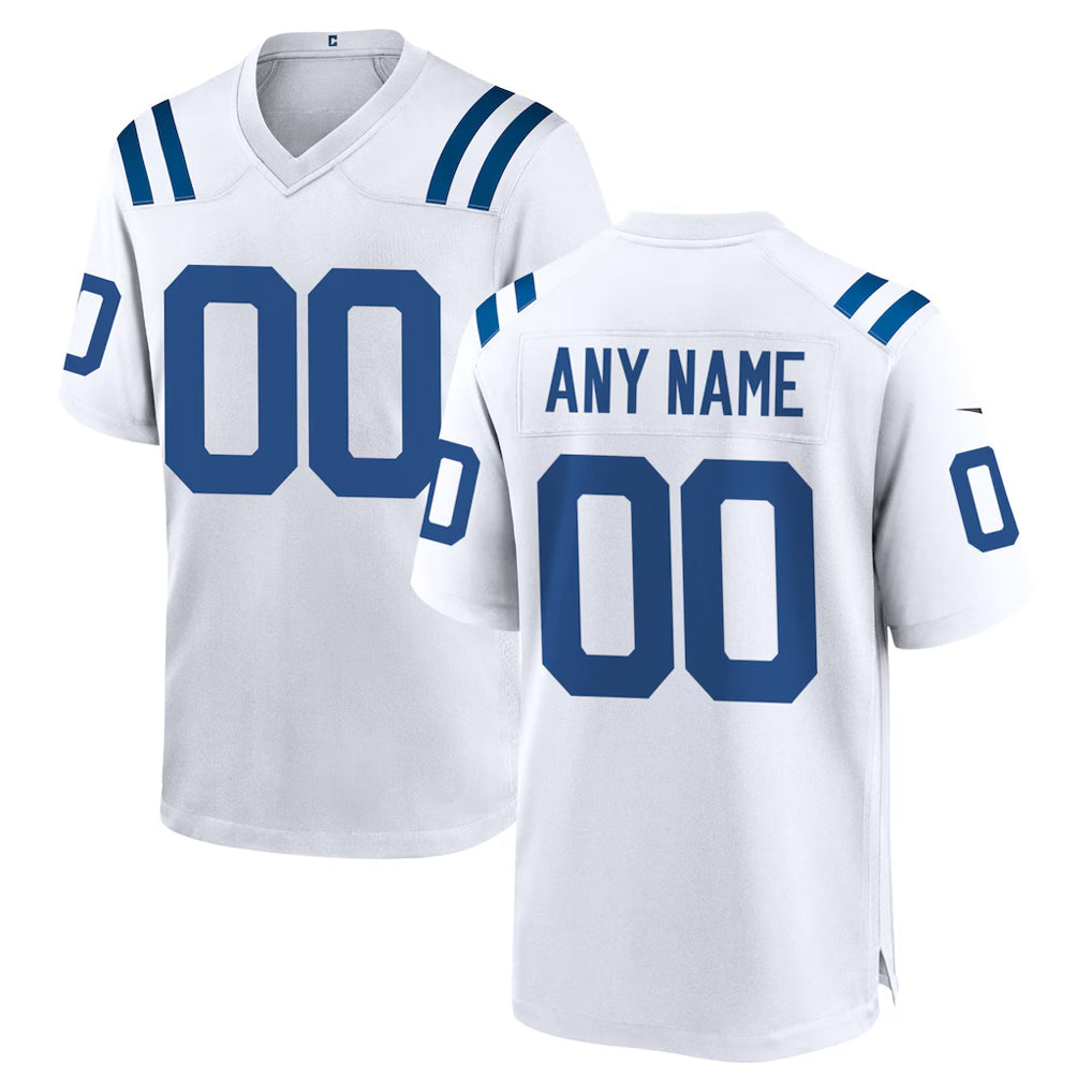 Tlead Custom IN.Colts White Home Game Any Name & Numbers Stitched Jerseys
