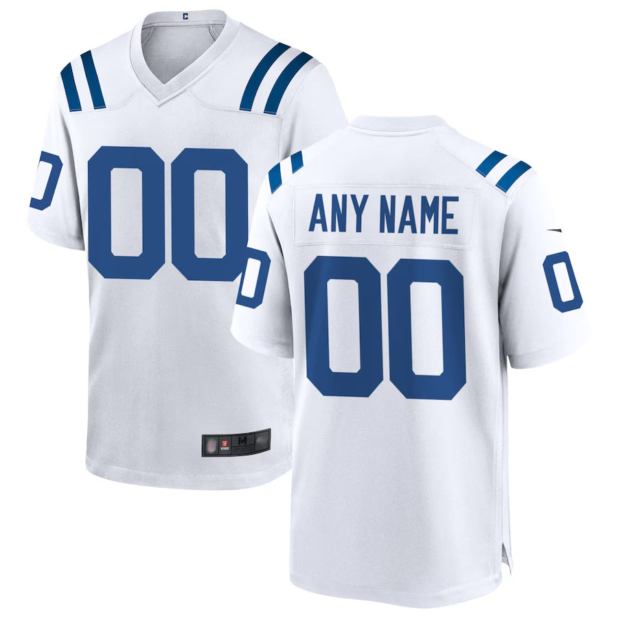 Tlead Custom IN.Colts White Replica Home Game Stitched Jerseys