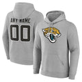 Tlead Custom J.Jaguars Gray Pullover Hoodies Any Name & Numbers Limited Stitched Jerseys