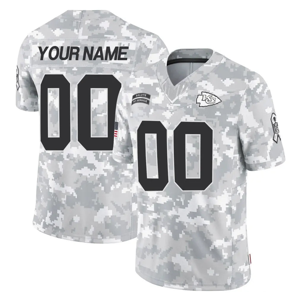 Tlead Custom KC.Chiefs Arctic Camo Salute To Service Limited Game Any Name & Numbers Stitched Jerseys