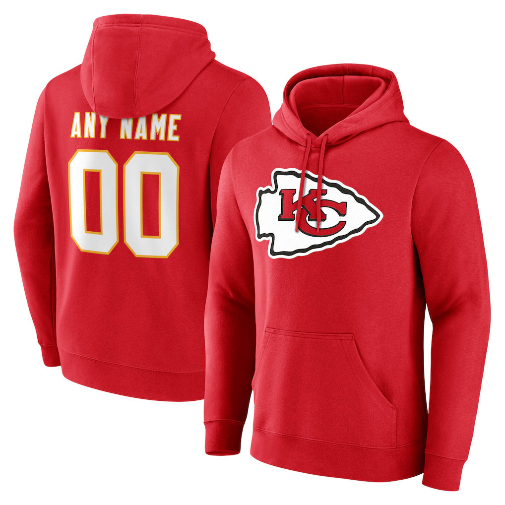 Tlead Custom KC.Chiefs Red LoGo Pullover Hoodies Limited Any Name & Numbers Stitched Jerseys