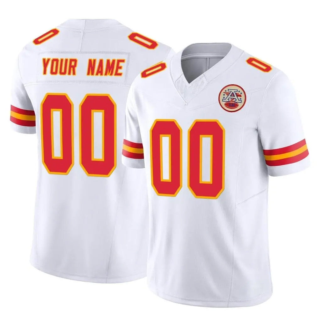 Tlead Custom KC.Chiefs White Limited Vapor F.U.S.E. Home Game Any Name & Numbers Stitched Jerseys