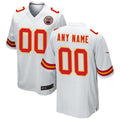 Tlead Custom KC.Chiefs White Replica Game Stitched Jerseys