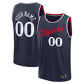 Tlead Custom LA.Clippers Navy Fast Break Stitched Jerseys- Icon Edition
