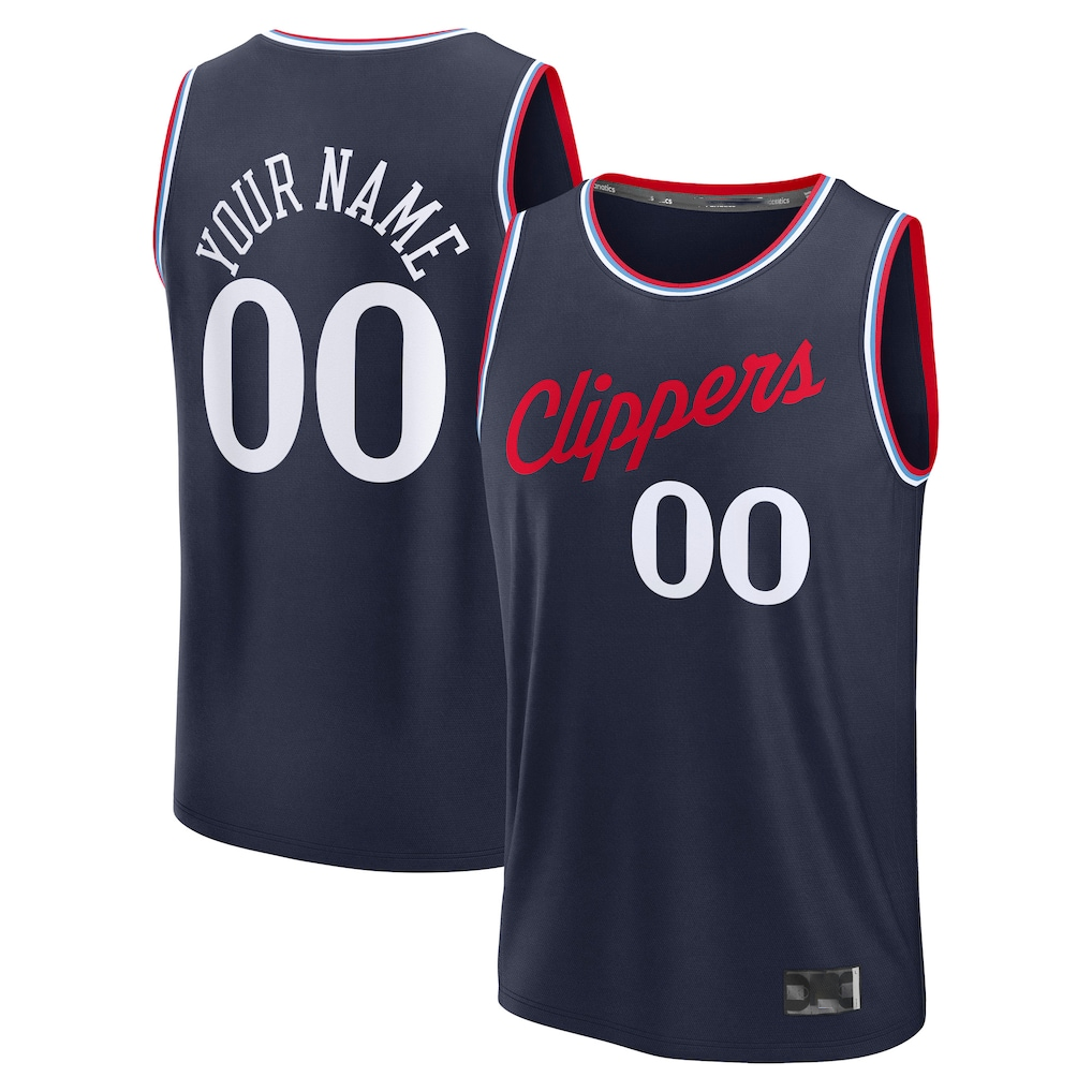 Tlead Custom LA.Clippers Navy Fast Break Stitched Jerseys- Icon Edition