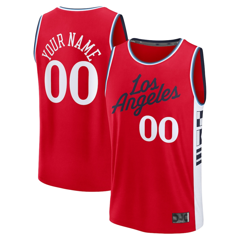 Tlead Custom LA.Clippers Red Fast Break Stitched Jerseys- Statement Edition