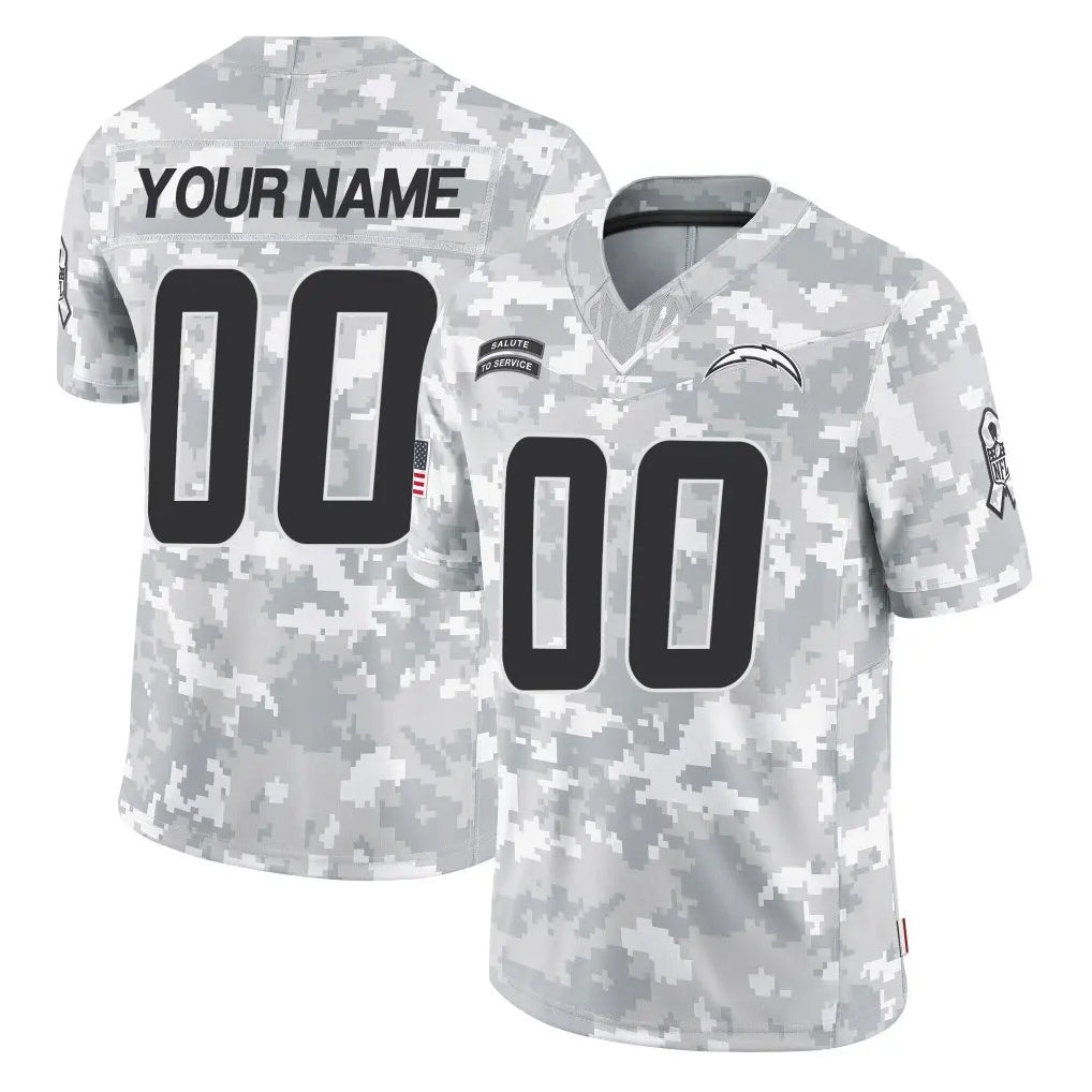 Tlead Custom LA.Chargers Arctic Camo Salute To Service Limited Game Any Name & Numbers Stitched Jerseys