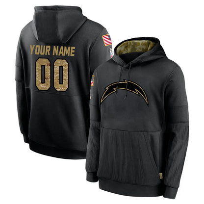 Tlead Custom LA.Chargers Black Salute to Service Hoodies Limited Game Any Name & Numbers Stitched Jerseys