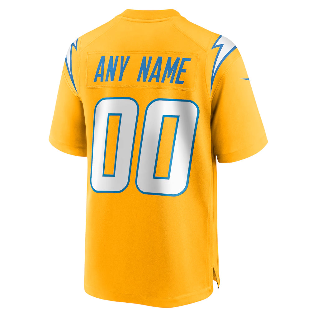 Tlead Custom LA.Chargers Gold Home Game Stitched Jerseys