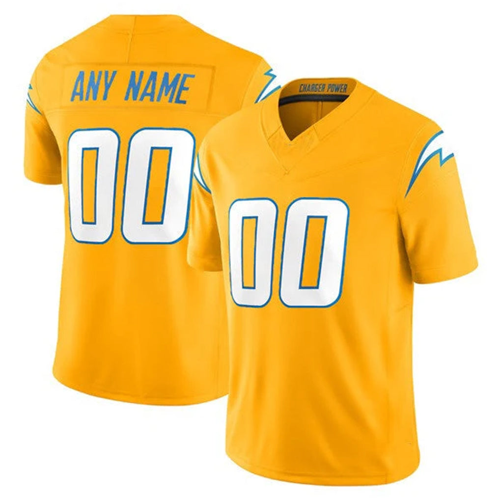 Tlead Custom LA.Chargers Gold Limited Vapor F.U.S.E. Home Game Any Name & Numbers Stitched Jerseys
