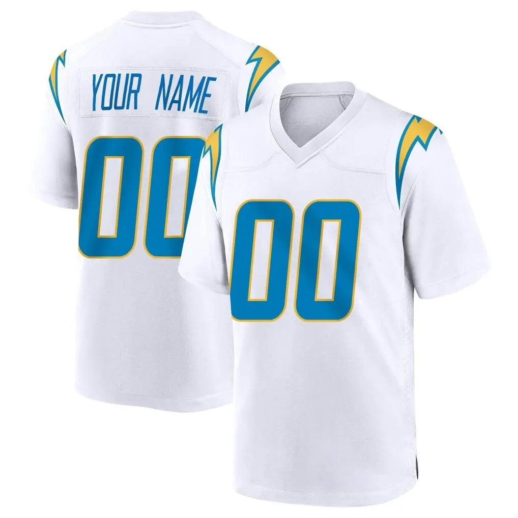 Tlead Custom LA.Chargers White Home Game Any Name & Numbers Stitched Jerseys