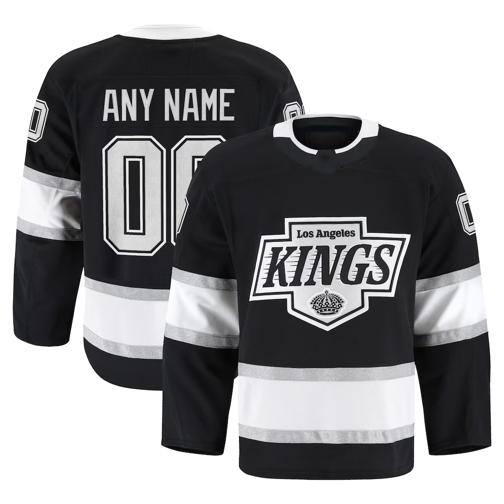 Tlead Custom LA.Kings Black Home Authentic Pro Jerseys