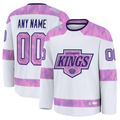 Tlead Custom LA.Kings White 2024 Hockey Fights Cancer Practice Jerseys