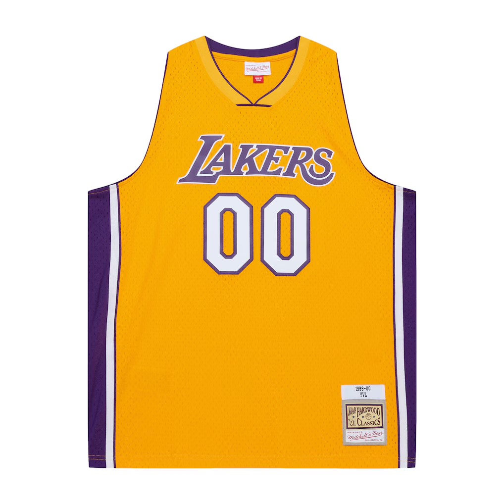 Tlead Custom LA.Lakers Mitchell & Ness x Playboi Carti Gold 1999-2000 Swingman Stitched Jerseys