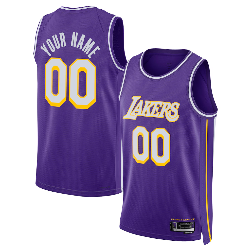Tlead Custom LA.Lakers Purple Swingman Stitched Jerseys - Statement Edition