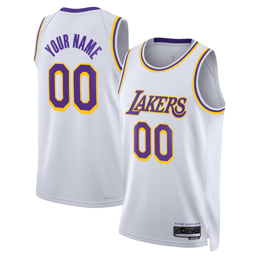 Tlead Custom LA.Lakers White Swingman Stitched Jerseys - Association Edition