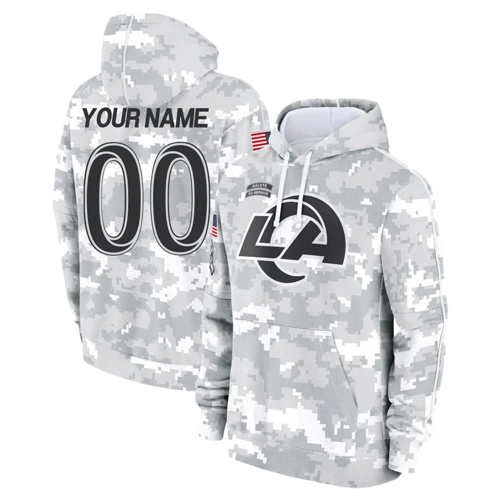 Tlead Custom LA.Rams Arctic Camo Salute to Service Hoodies Limited Game Any Name & Numbers Stitched Jerseys