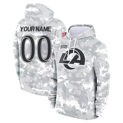 Tlead Custom LA.Rams Arctic Camo Salute to Service Hoodies Limited Game Any Name & Numbers Stitched Jerseys
