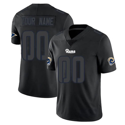 Tlead Custom LA.Rams Black Impact Limited Home Game Any Name & Numbers Stitched Jerseys