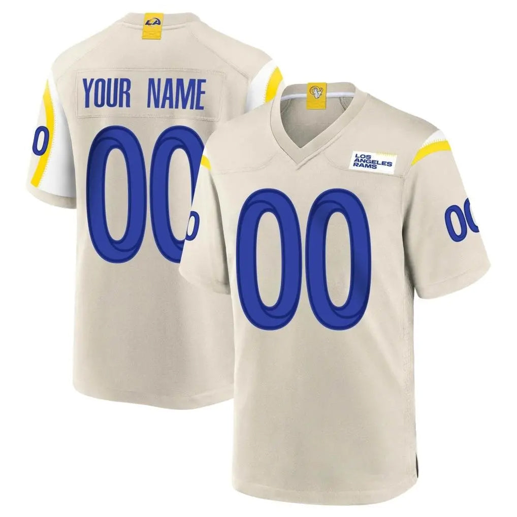 Tlead Custom LA.Rams Bone Home Game Any Name & Numbers Stitched Jerseys
