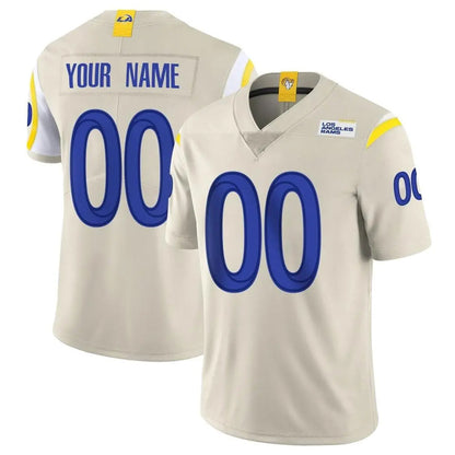 Tlead Custom LA.Rams Bone Limited Vapor Home Game Any Name & Numbers Stitched Jerseys