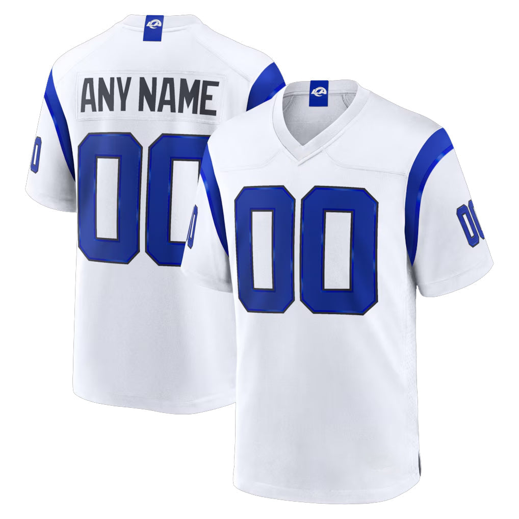 Tlead Custom LA.Rams Fearsome White Home Game Any Name & Numbers Stitched Jerseys