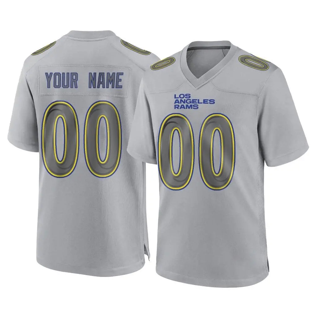 Tlead Custom LA.Rams Gray Atmosphere Fashion Home Game Any Name & Numbers Stitched Jerseys