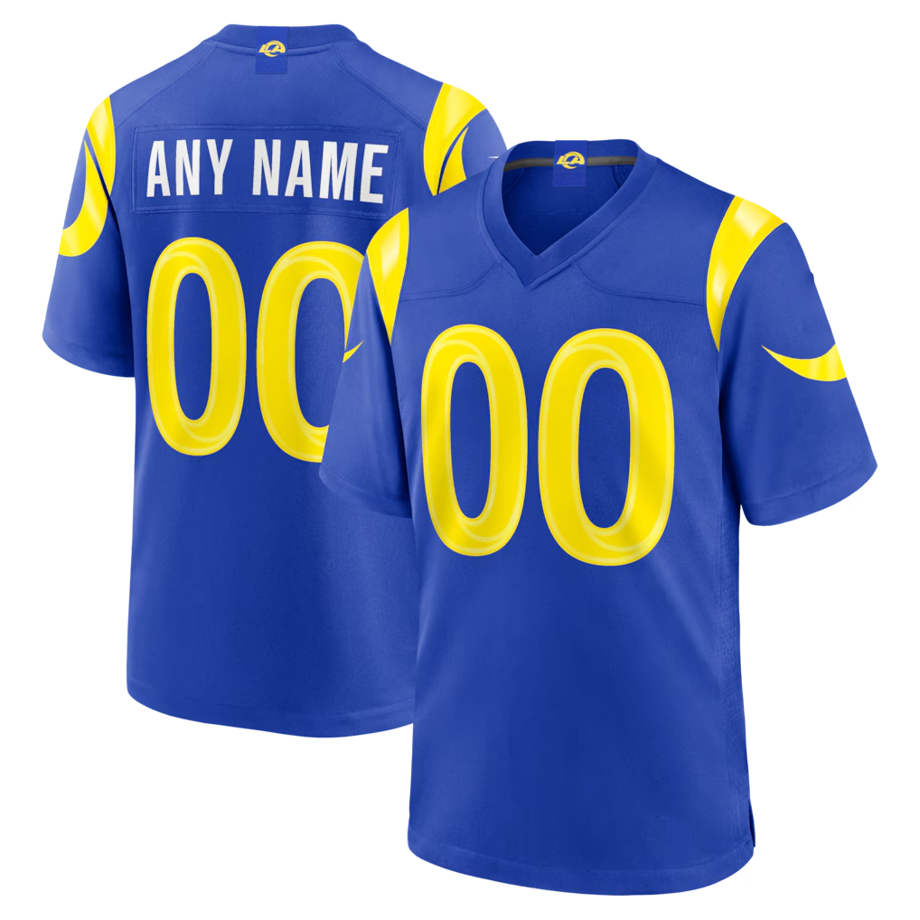 Tlead Custom LA.Rams Royal Game Stitched Jerseys